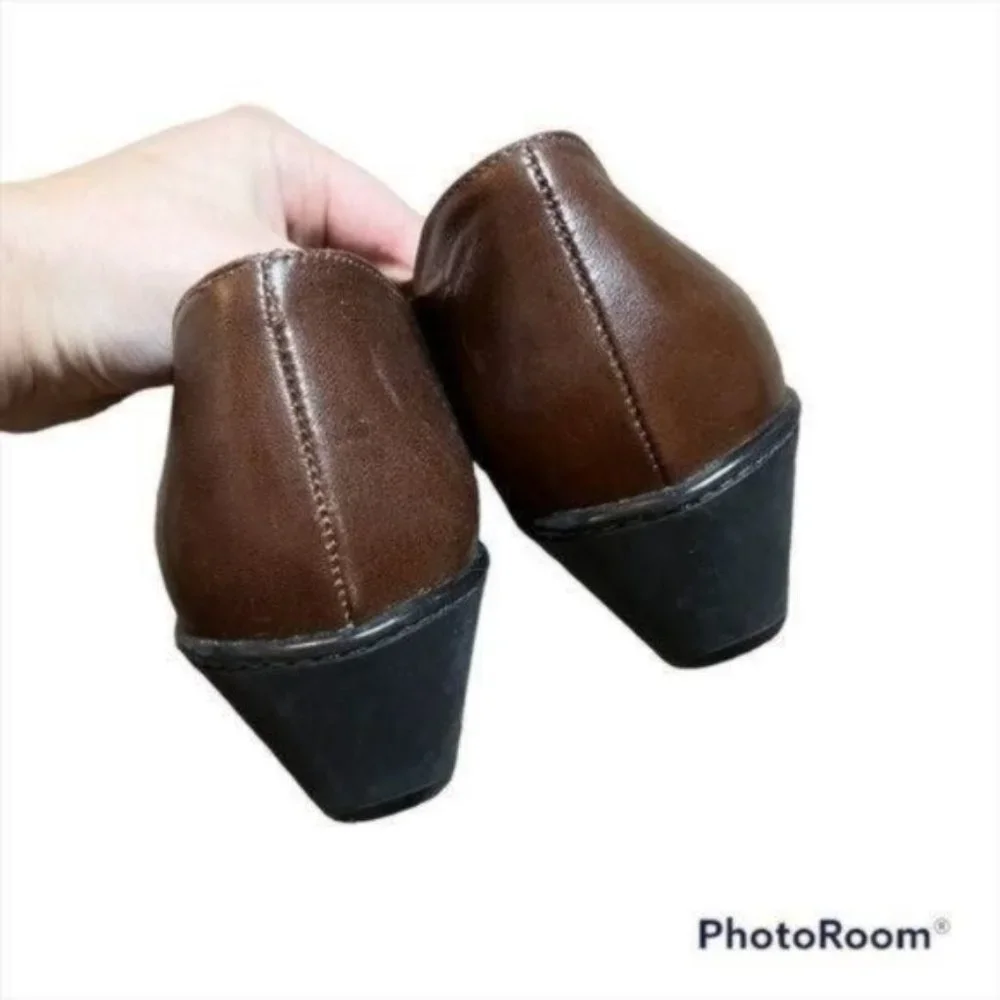 Dansko Baylee Brown Leather Slip On Clog Womens Size 38 - Picture 7 of 9